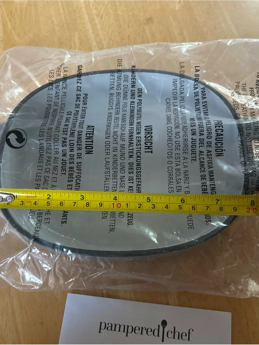 Pampered Chef Blue Enameled Cast Iron Oval Grill Pan